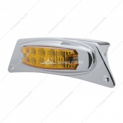 Chrome Fender Light Bracket With 10 LED Reflector Light - Amber LED/Amber Lens