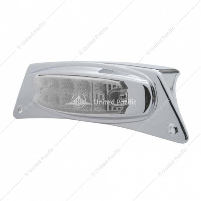 Chrome Fender Light Bracket With 10 LED Reflector Light - Amber LED/Clear Lens