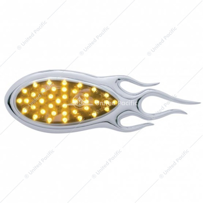 39 LED "Inferno" Auxiliary Light With Flame Bezel - Chrome Lens