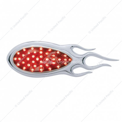 39 LED "Inferno" Auxiliary Light With Flame Bezel - Red LED/Chrome Lens