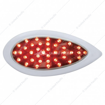 39 LED "Teardrop" Auxiliary Light With Bezel - Red LED/Chrome Lens