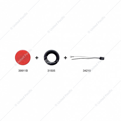 Single LED 2" Round Low Profile Light Kit (Clearance/Marker) - Red LED/Red Lens
