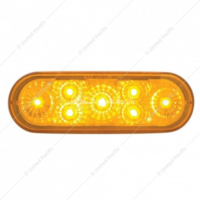 7 LED 6" Oval Reflector Turn Signal Light - Amber LED/Amber Lens