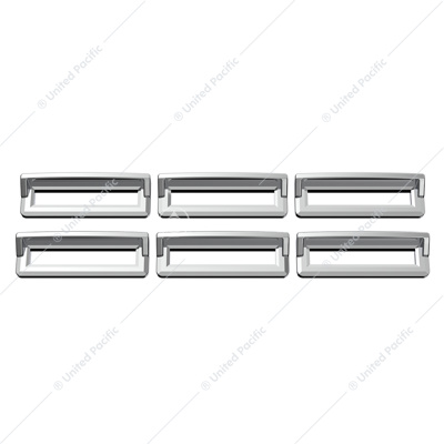 Chrome Plastic Switch Label Covers With Visor For Freightliner Classic/FLD (6-Pack)
