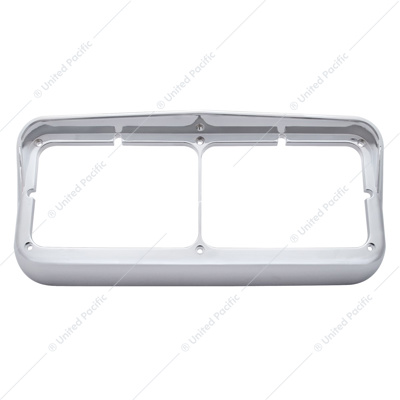 Chrome Plastic Rectangular Dual 4" X 6" Headlight Bezel With Visor (Bulk)