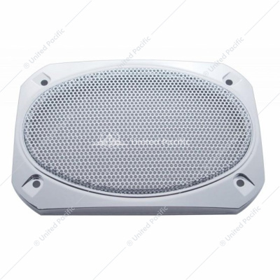 Chrome 6-3/8" X 4-5/16" Speaker Covers For Various Peterbilt Models (Pair)