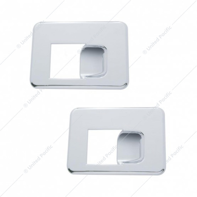 Chrome Plastic Daylite Door interior Handle Trims For 1996-2002 Kenworth W900/T800/T600 (Pair)