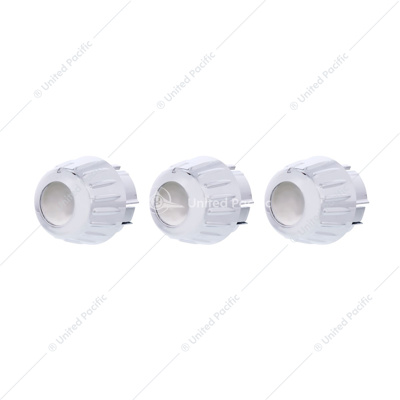 Chrome Outer A/C Control Knob Set For 2006+ Kenworth (Card of 3)