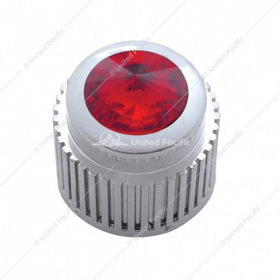 Chrome Plastic Control Knob With Red Crystal