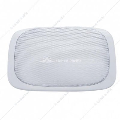 Chrome Rectangular Speaker Cover For Peterbilt 389 (2008+), 388 (2008-2014),& 335 (2006-2014)