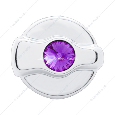 Chrome Plastic A/C Control Knob For 2005 & Older Peterbilt- Purple Crystal