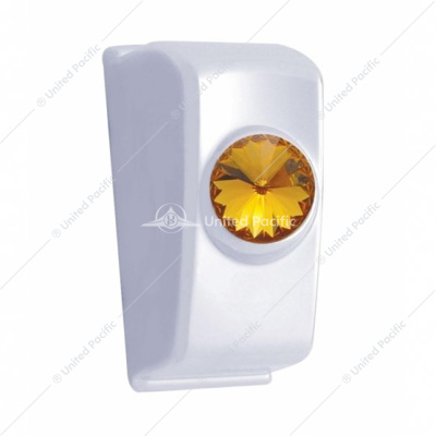 Chrome Rocker Switch Plug With Amber Crystal For 2006+ Kenworth (Card Of 2)