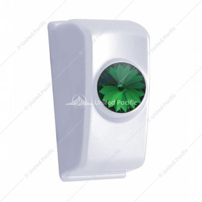 Chrome Rocker Switch Plug With Green Crystal For 2006+ Kenworth (Card Of 2)