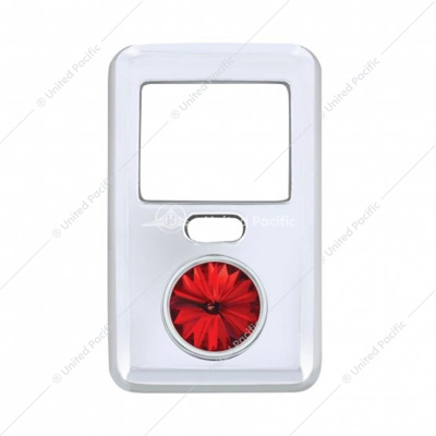 Rocker Switch Cover With Crystal For 1998-2018 Volvo VNL - Red