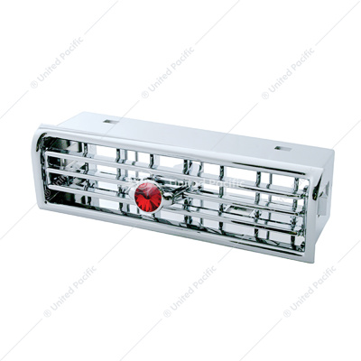 Chrome Plastic A/C Vent With Red Crystal For Freightliner