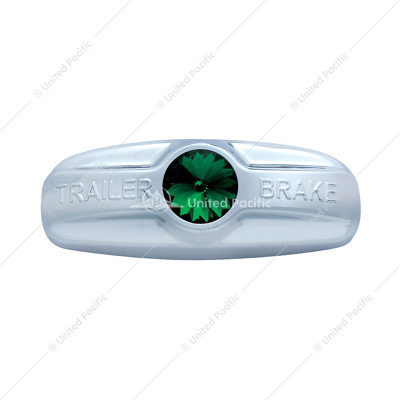 Trailer Brake Cover W/Crystal For Freightliner Century (1996-2011), Columbia (2001-2017) - Green Crystal