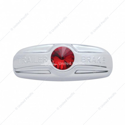 Trailer Brake Cover W/Crystal For Freightliner Century (1996-2011), Columbia (2001-2017) - Red Crystal