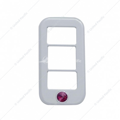 Rocker Switch Cover With 3 Openings & Purple Crystal For Freightliner (3-Pack)