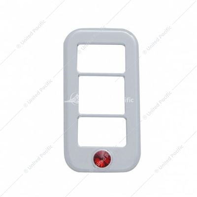 Rocker Switch Cover With 3 Openings & Red Crystal For Freightliner (3-Pack)