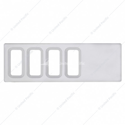 Chrome Plastic Dash Switch Panel Cover For International - 4 Openings