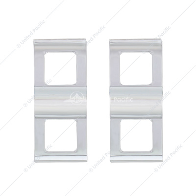 Chrome Plastic Switch Covers - 2 Openings (Card of 2)