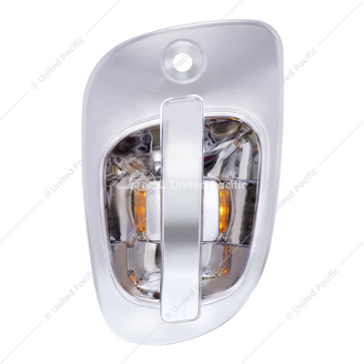6 Amber LED Chrome Door Handle Cover for 2008-2017 Freightliner Cascadia - Driver