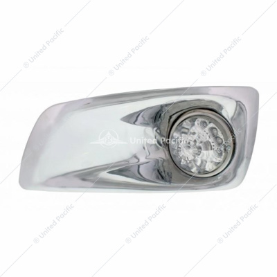 Fog Light Cover With 17 Amber LED Reflector Watermelon Lights For 2007-17 KW T660- Driver -Clear Lens
