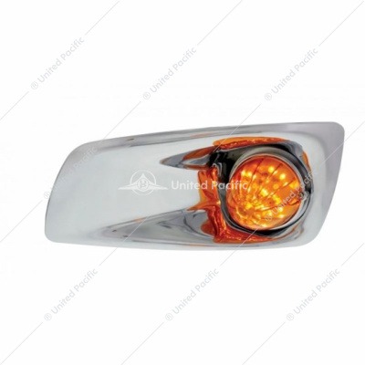 Fog Light Cover With 19 LED Watermelon Light For 2007-17 KW T660 (Driver) - Amber LED/ Amber Lens
