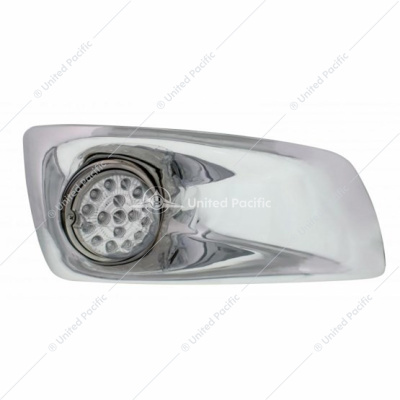Fog Light Cover With 17 Amber LED Clear Style Reflector Light For 2007-17 KW T660- Passenger -Clear Lens
