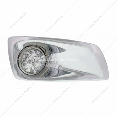 Fog Light Cover With 17 Amber LED Reflector Watermelon Lights For 2007-17 KW T660- Passenger -Clear Lens