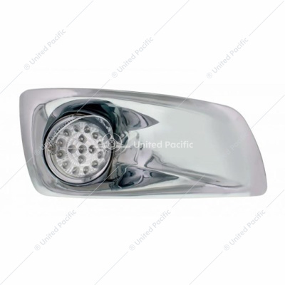 Fog Light Cover With 17 Amber LED Hi/Lo Reflector Light & Visor For 2007-17 KW T660- Passenger-Clear Lens