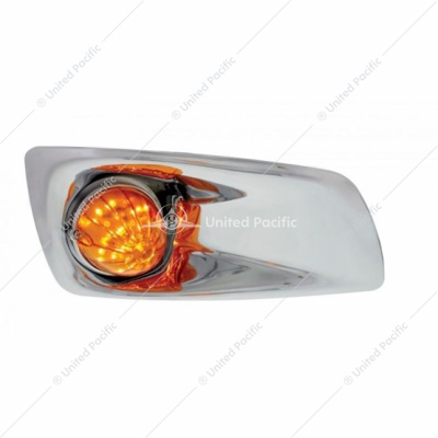 Fog Light Cover With 19 LED Watermelon Light For 2007-17 KW T660 (Passenger) - Amber LED/ Amber Lens