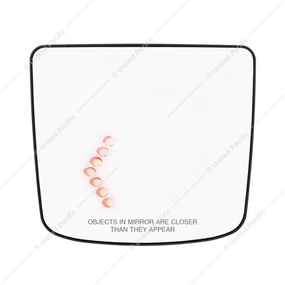Heated Auxiliary Convex Mirror With LED Turn Signal For 2012-2017 Volvo VNL - Driver