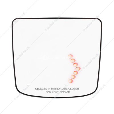 Heated Auxiliary Convex Mirror With LED Turn Signal For 2012-2017 Volvo VNL - Passenger