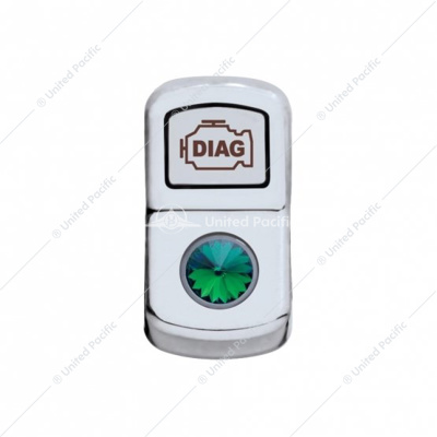 "Diagnostic" Rocker Switch Cover With Green Crystal