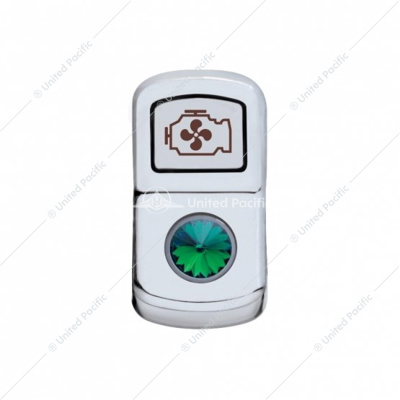"Engine Fan" Rocker Switch Cover With Green Crystal