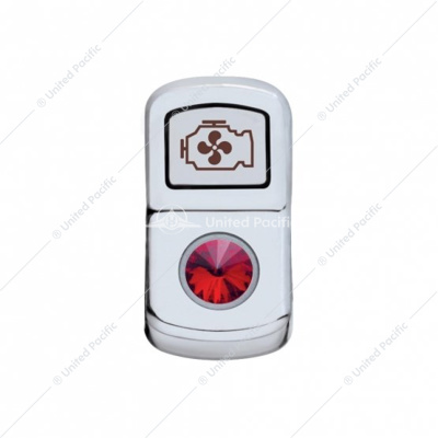 "Engine Fan" Rocker Switch Cover With Red Crystal