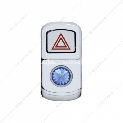 "Hazard" Rocker Switch Cover With Blue Crystal