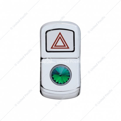 "Hazard" Rocker Switch Cover With Green Crystal