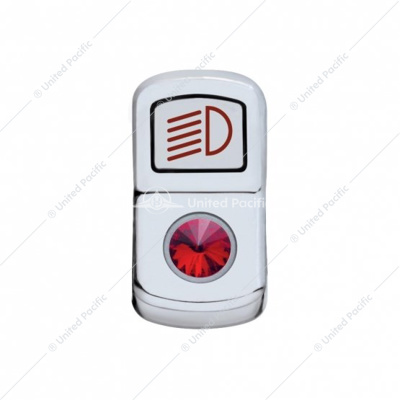 "Headlight" Rocker Switch Cover With Red Crystal