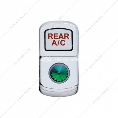 "Rear A/C" Rocker Switch Cover With Green Crystal
