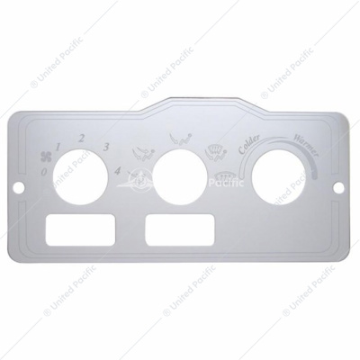Peterbilt Stainless A/C Control Plate - 2 Square Openings