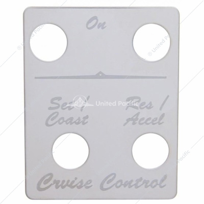 Stainless Steel Switch Name Plate For Peterbilt - Cruise Control (4 Switches)
