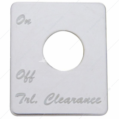 Stainless Steel Switch Name Plate For Peterbilt - Trailer Clearance