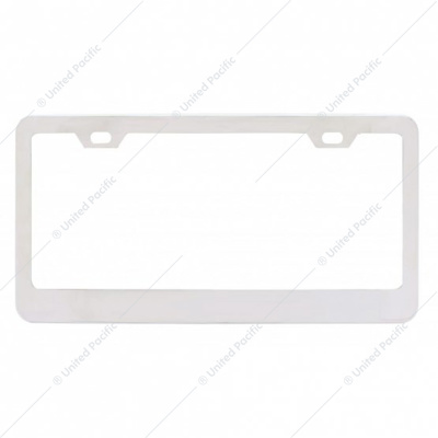 Chrome Wide Bottom 2 Hole License Plate Frame (Bulk)