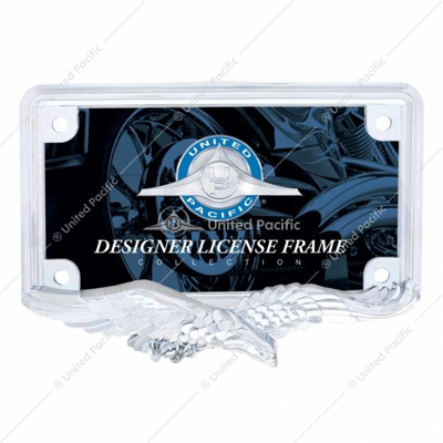 Eagle Motorcycle License Plate Frame - Chrome