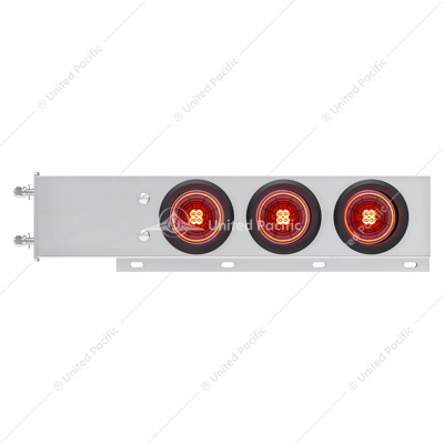3-3/4" Bolt Pattern SS Spring Loaded Bar With 6X 4" 13 LED Abyss Lights - Red LED/Red Lens (Pair)