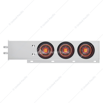 2" Bolt Pattern SS Spring Loaded Bar With 6X 4" 13 LED Abyss Lights - Red LED/Clear Lens (Pair)
