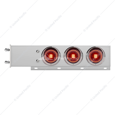3-3/4" Bolt Pattern Chrome Spring Loaded Light Bar With 6X 4" 13 Red LED Abyss Lights (Pair)