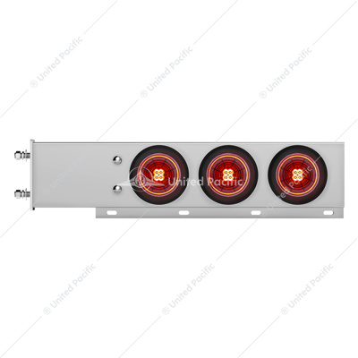 3-3/4" Bolt Pattern Chrome Spring Loaded Bar With 6X 4" 13 Red LED Abyss Lights - Red Lens (Pair)